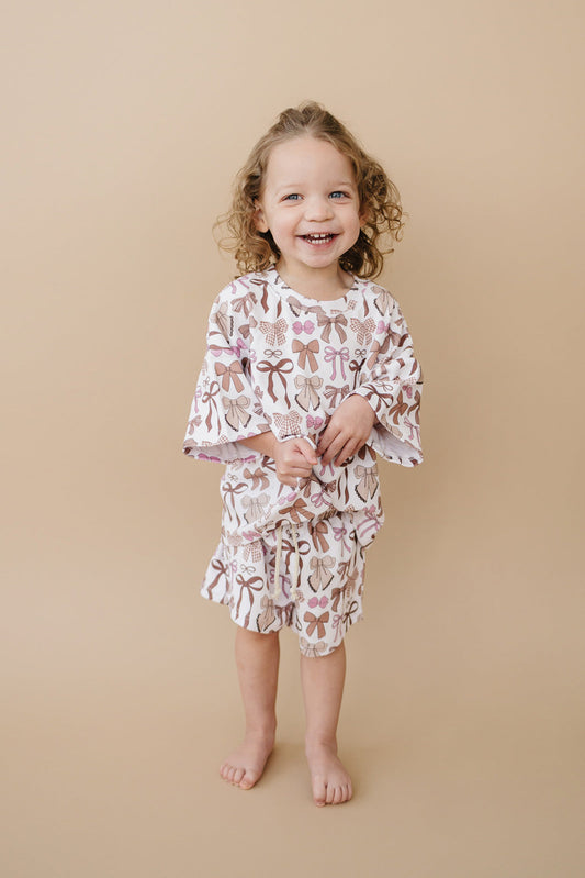 shorts set // mocha bows