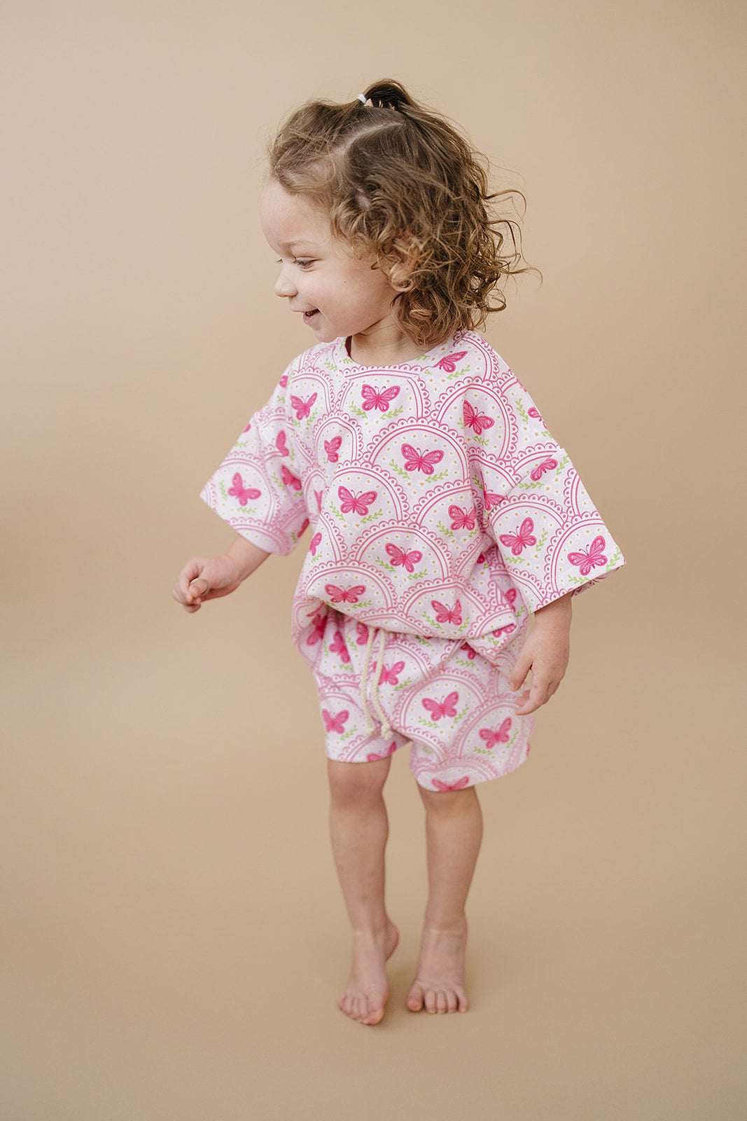 shorts set // pink butterfly