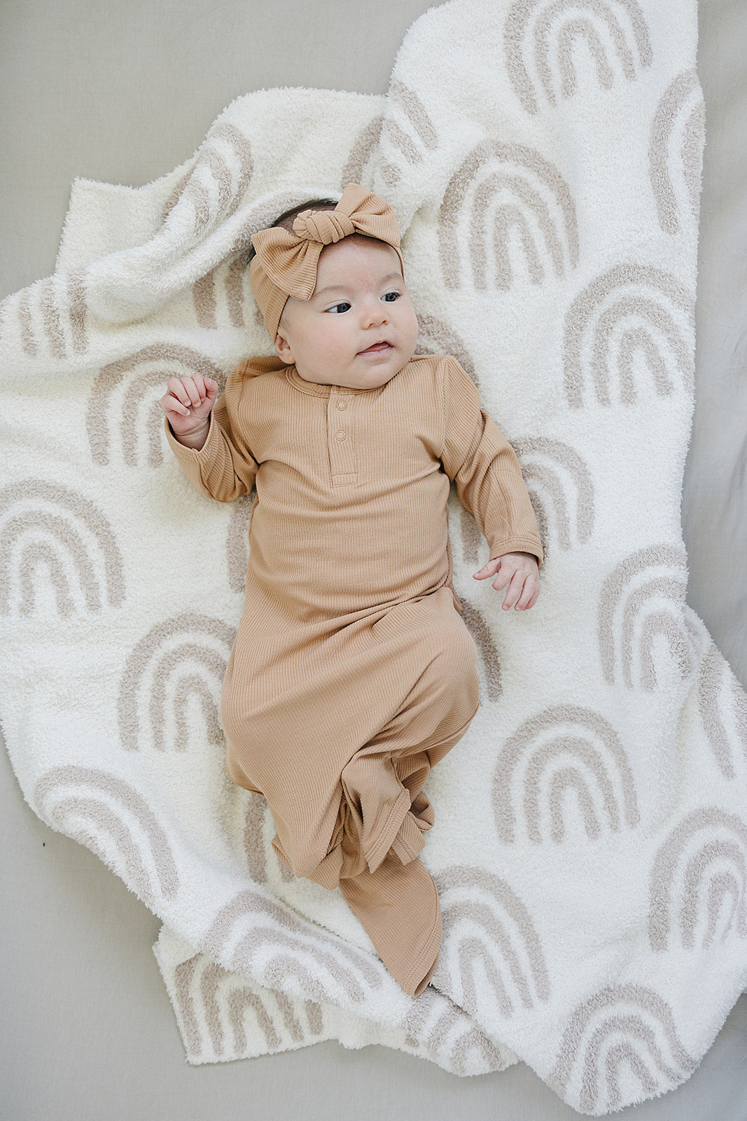 ribbed bamboo knot gown // latte