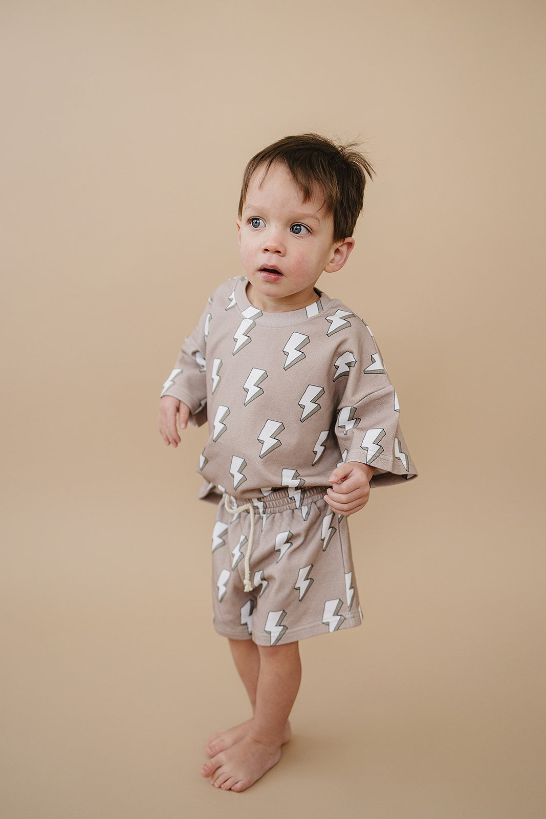 shorts set // electric beige