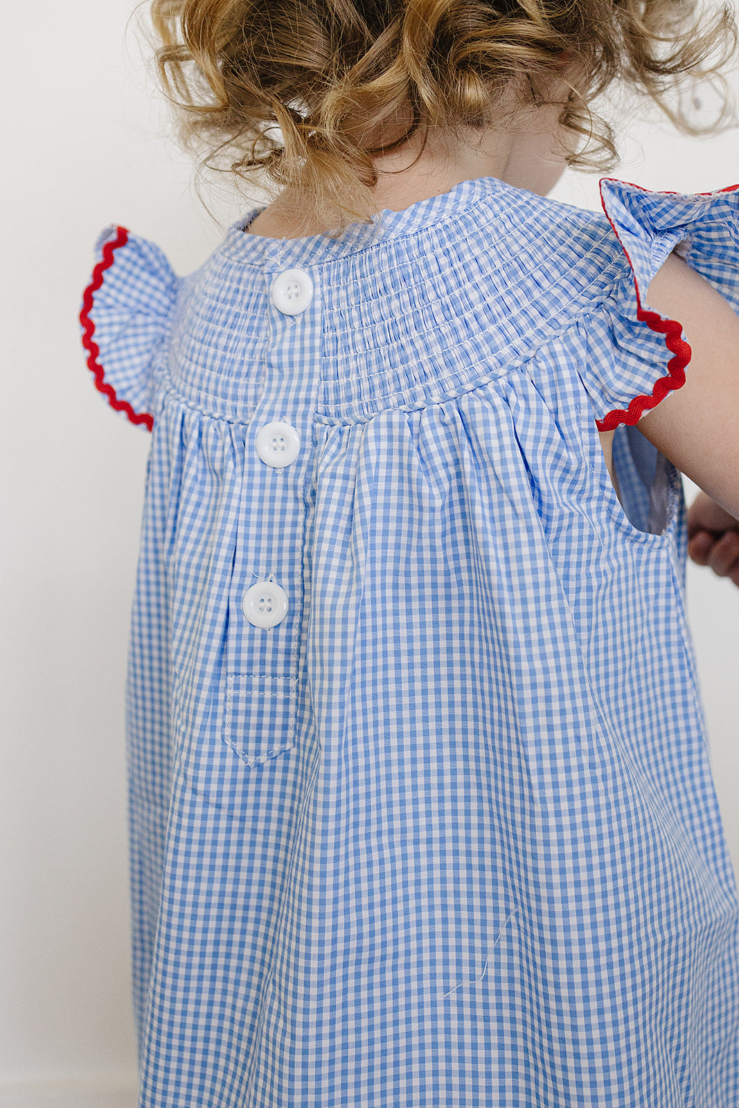 american flag gingham smocked dress