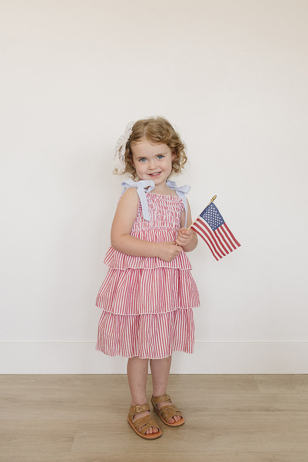 stripe ruffle dress