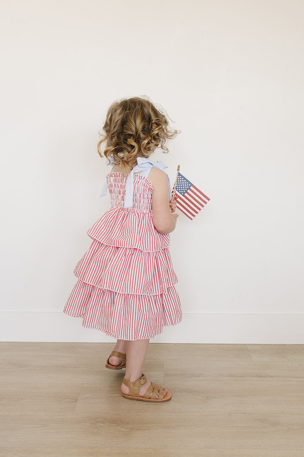 stripe ruffle dress