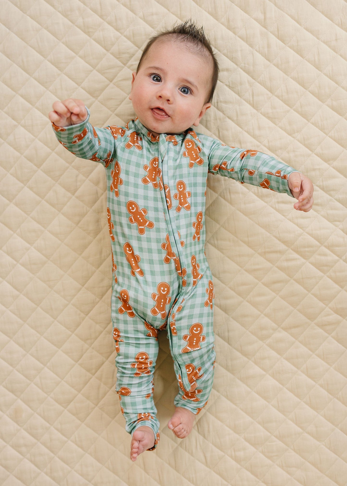 gingerbread gingham bamboo pajamas // ZIPPY