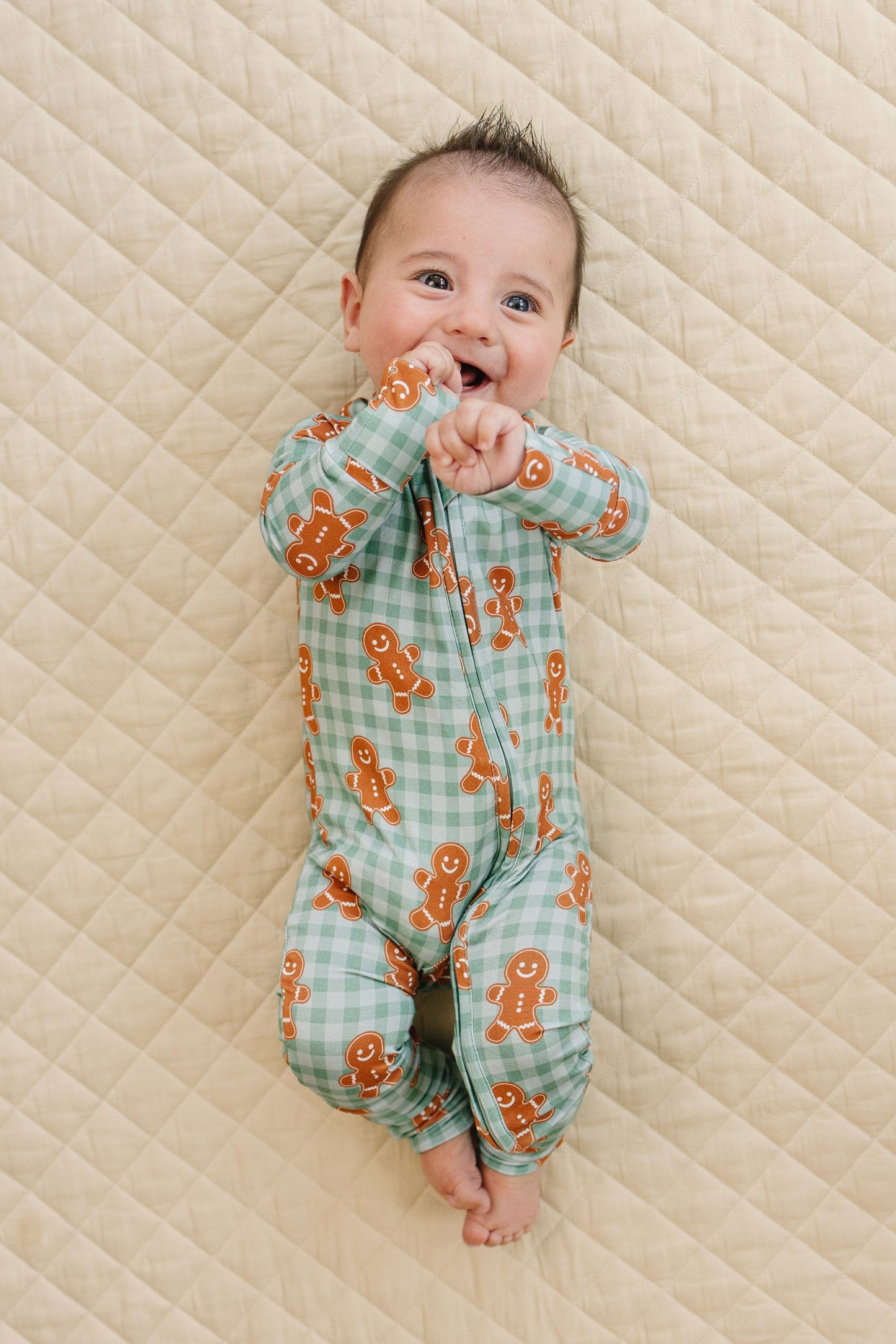 gingerbread gingham bamboo pajamas // ZIPPY