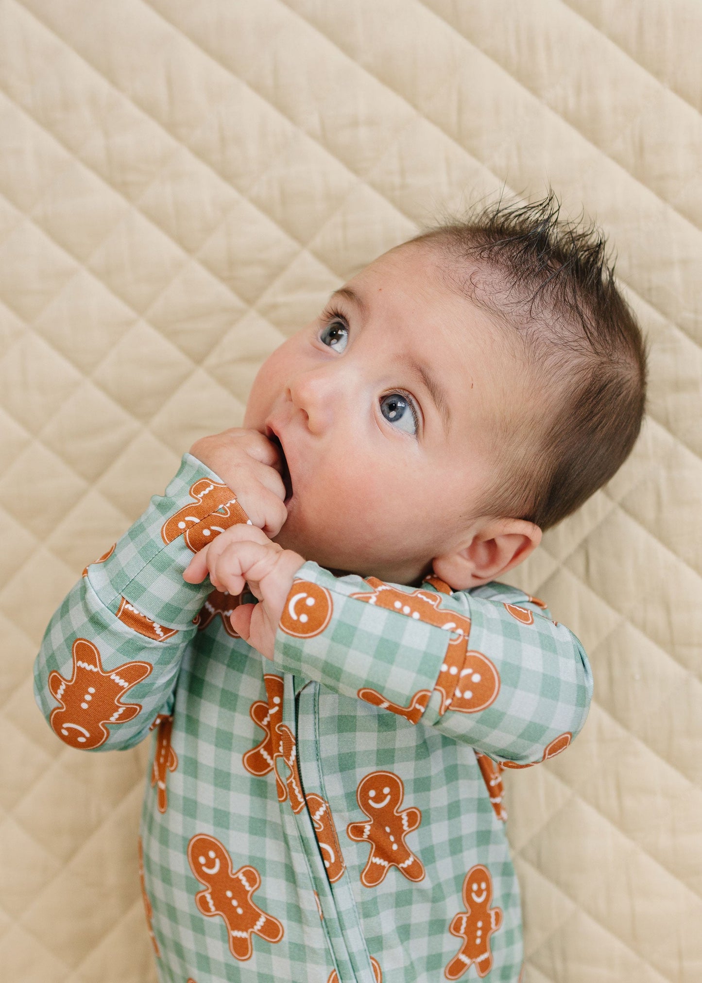 gingerbread gingham bamboo pajamas // ZIPPY