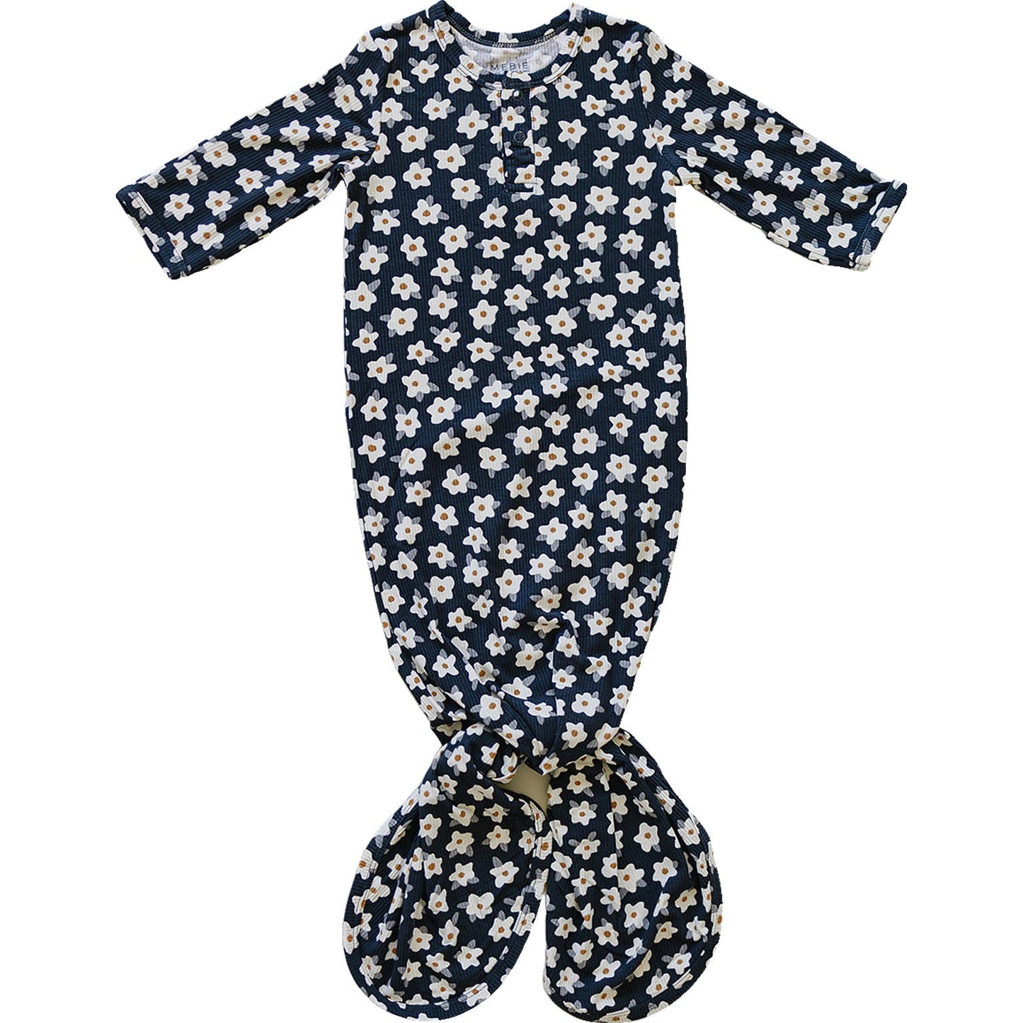 ribbed bamboo knot gown // navy daisy
