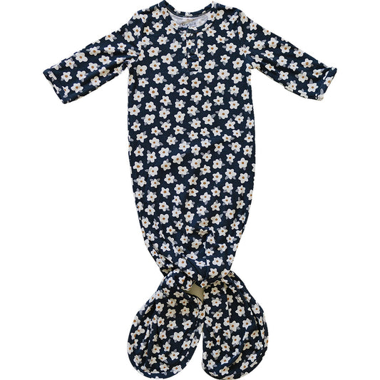 ribbed bamboo knot gown // navy daisy