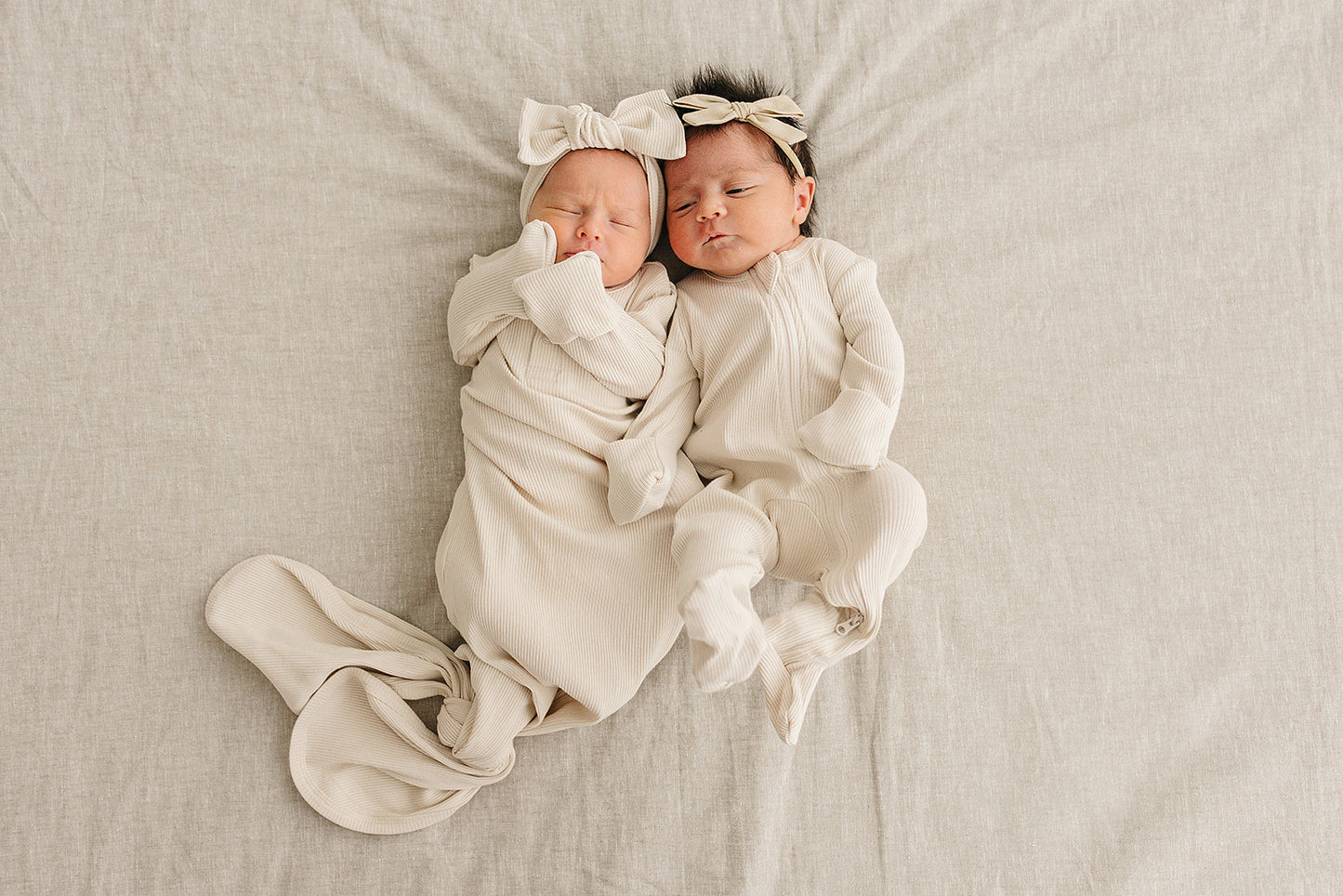 cream ribbed bamboo pajamas // ZIPPY