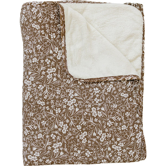 bamboo fleece quilt // brown floral