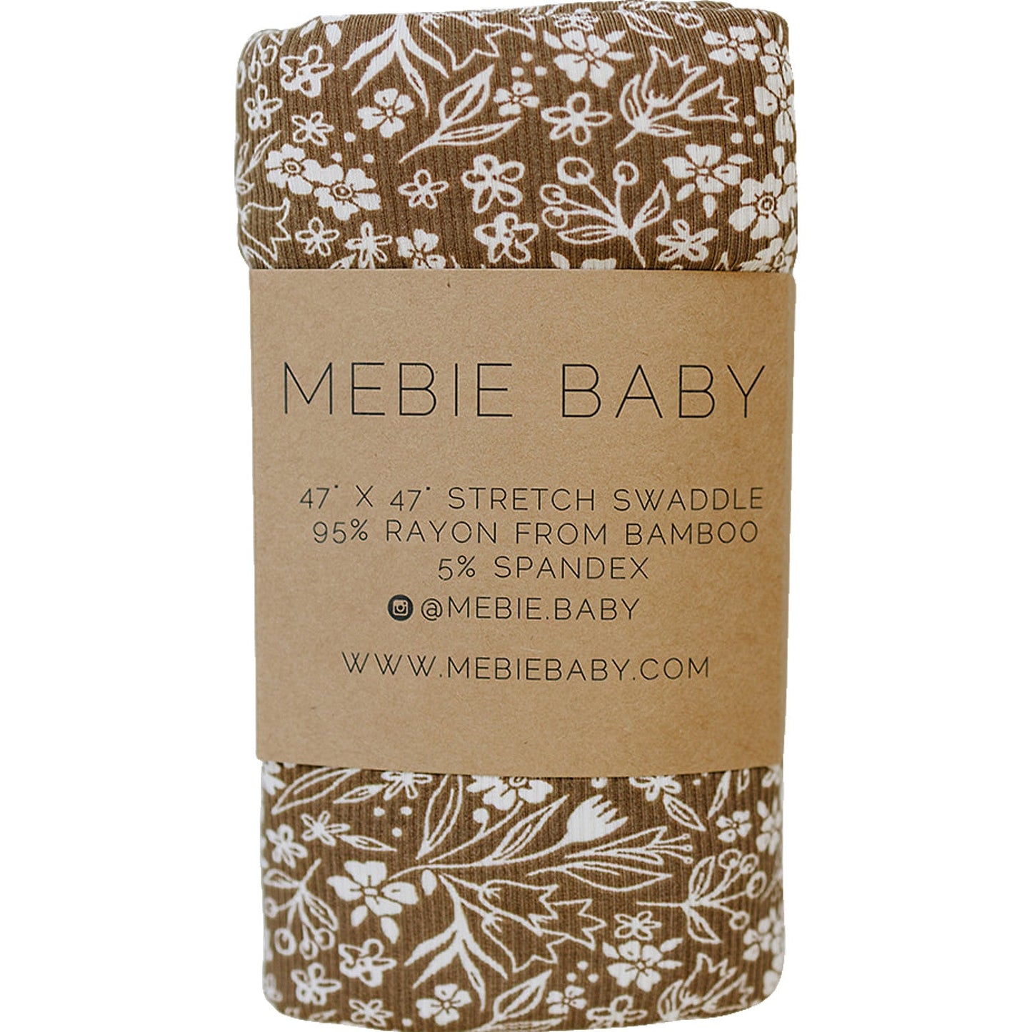 ribbed bamboo stretch swaddle // brown floral