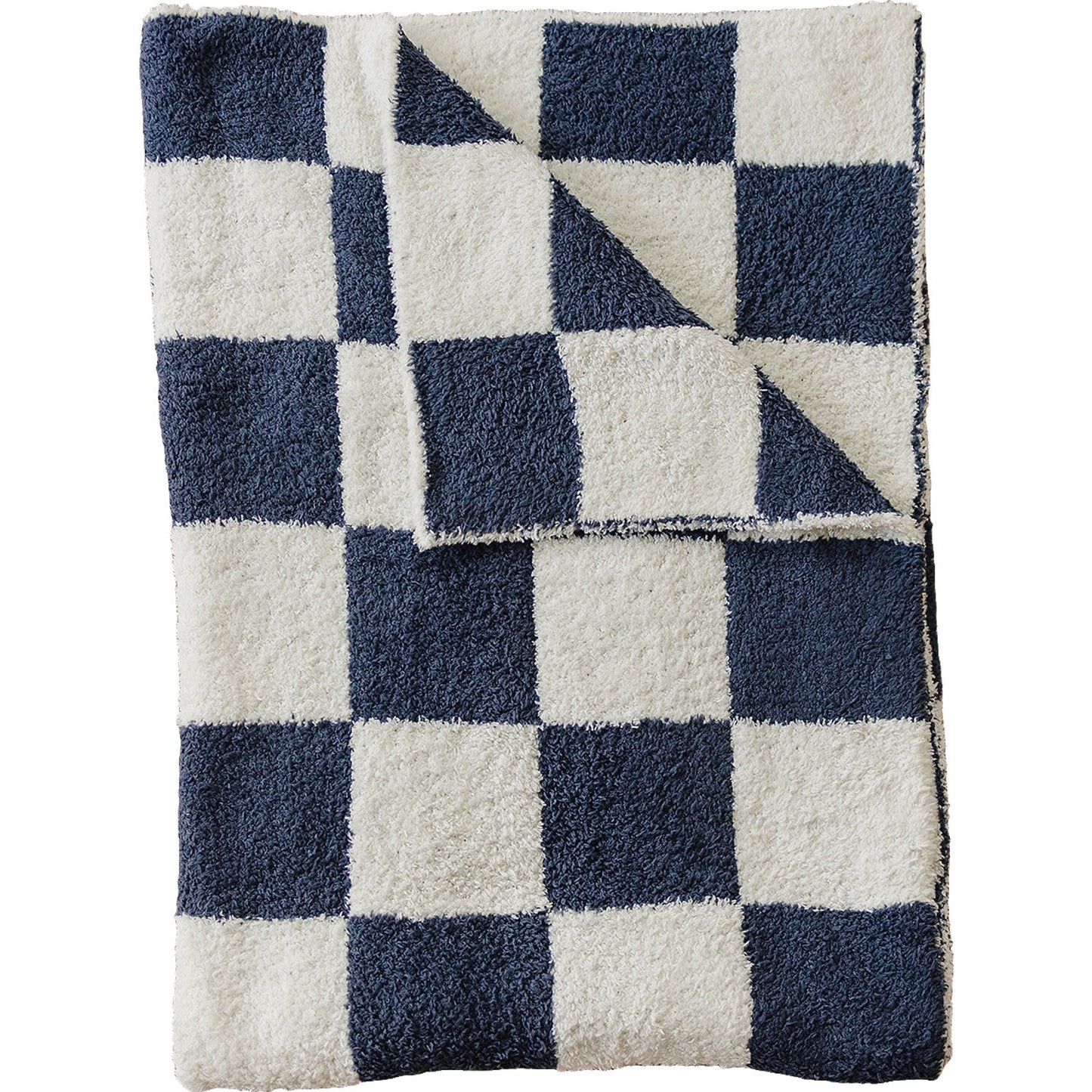 plush blanket // navy checkered