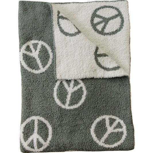 plush blanket // peace signs