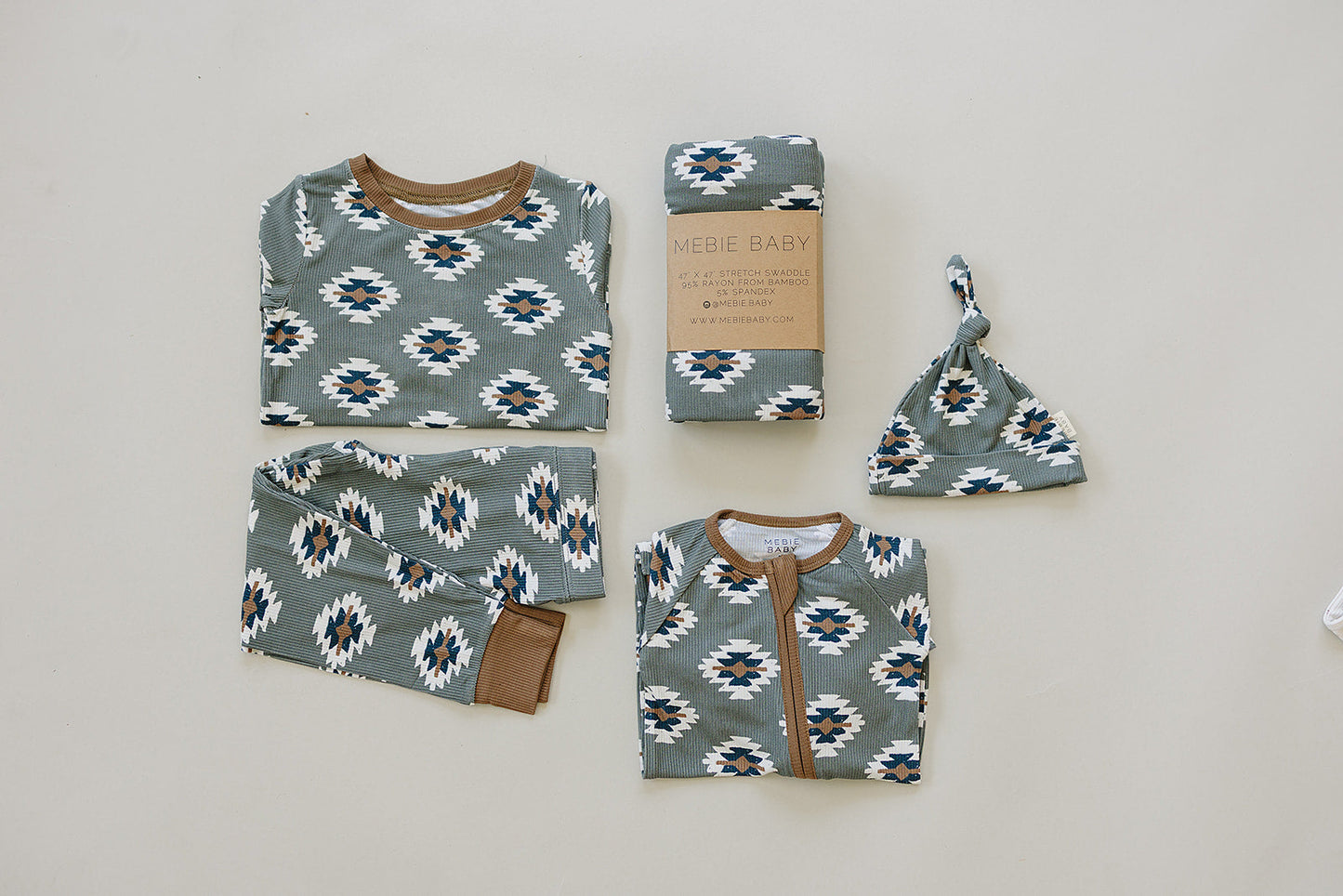 southwest aztec ribbed bamboo pajamas // LONG-SLEEVE TWO-PIECE SET