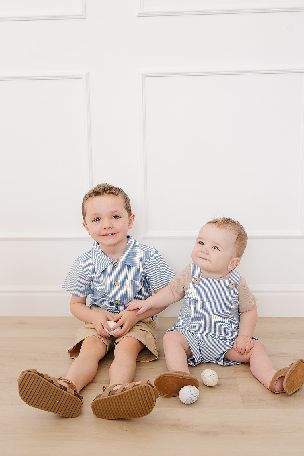 blue stripe button-up pocket shirt