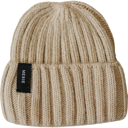 chunky knit beanie // tan