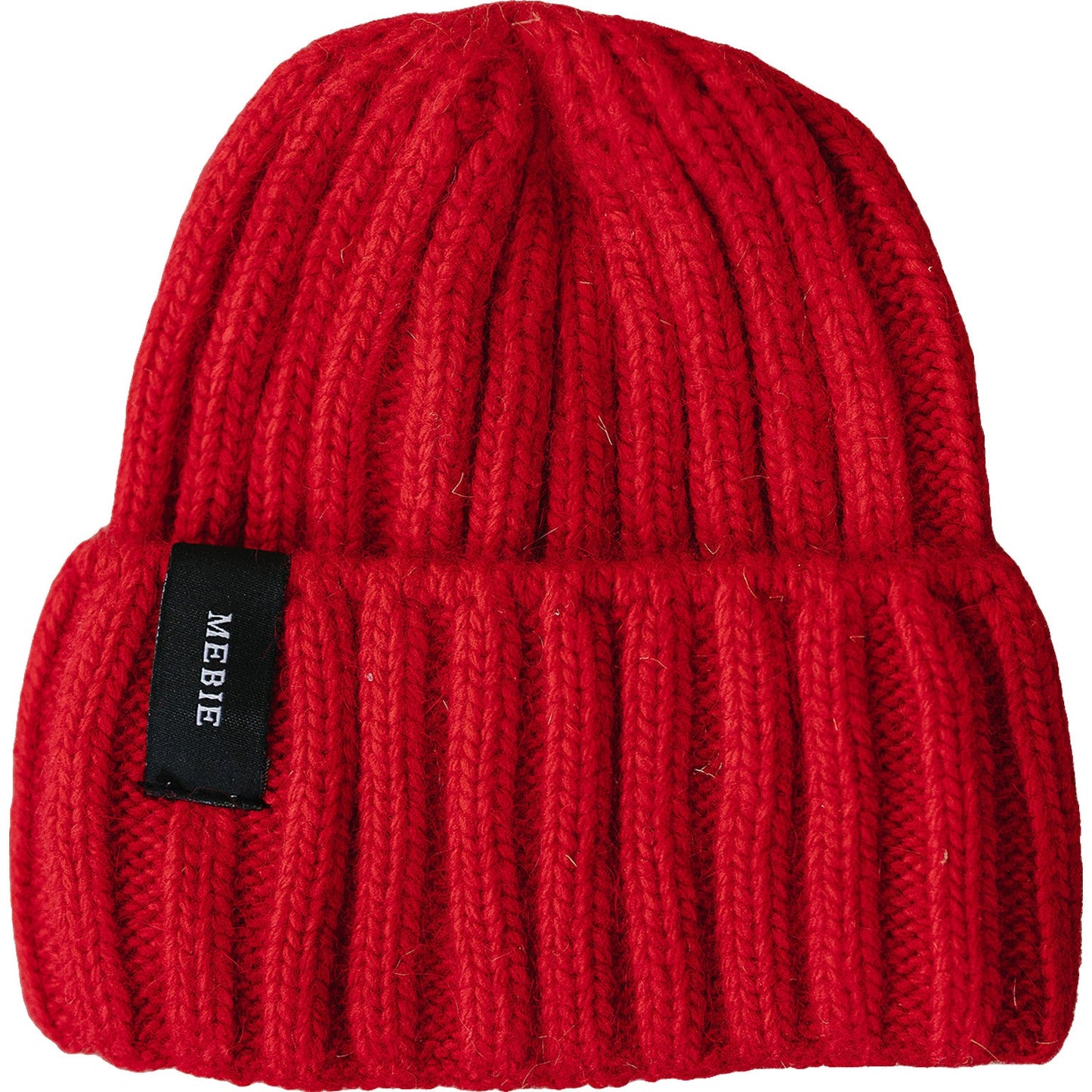 chunky knit beanie // red