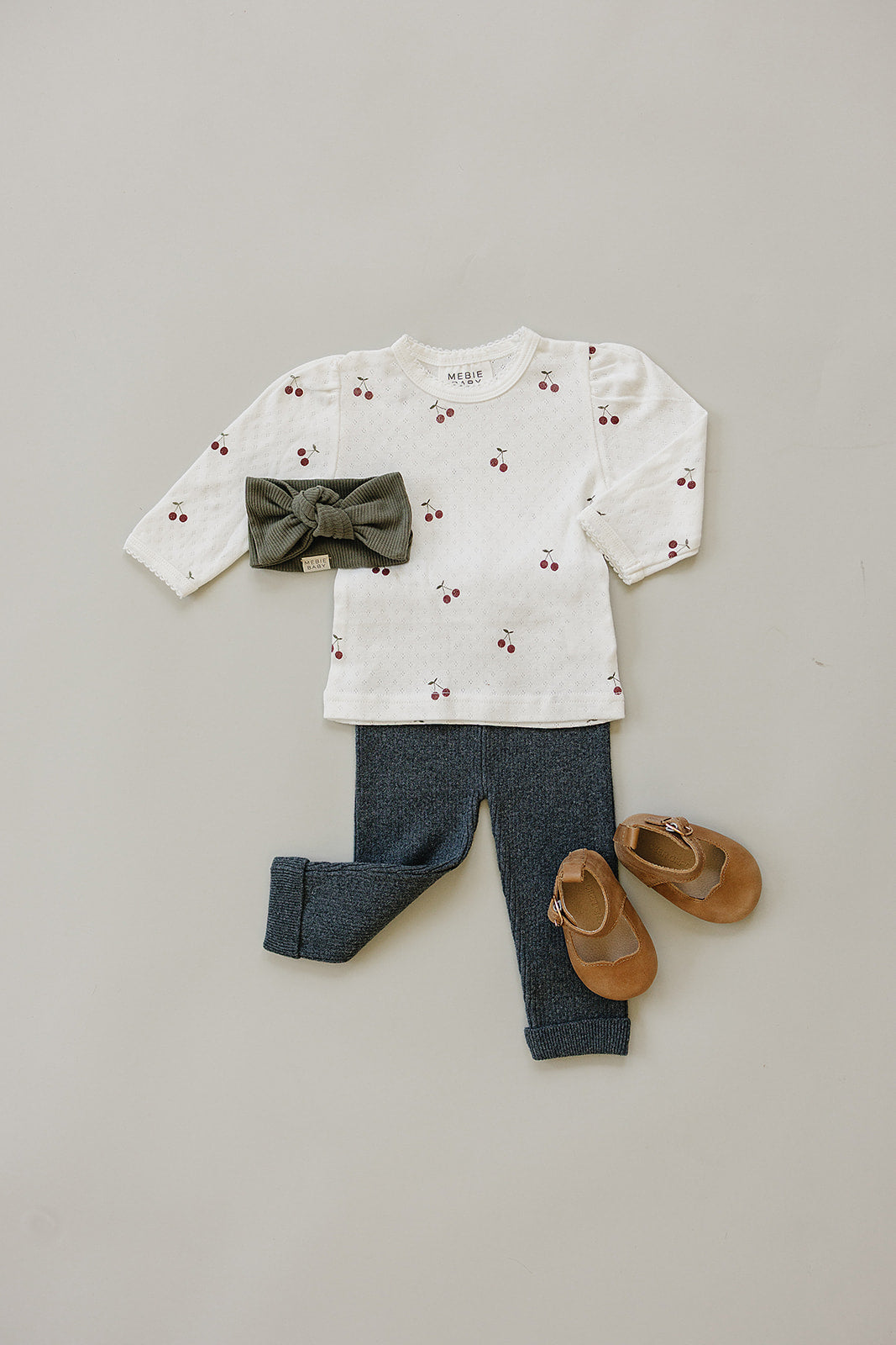 long-sleeve tee // cherry pointelle