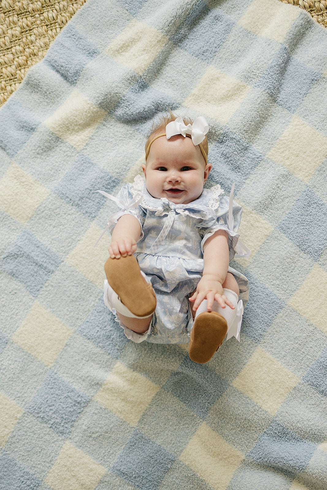 blue bunny bubble romper