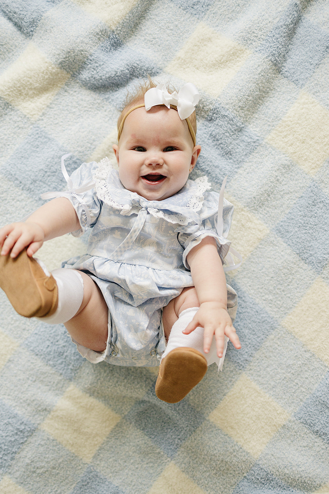 blue bunny bubble romper