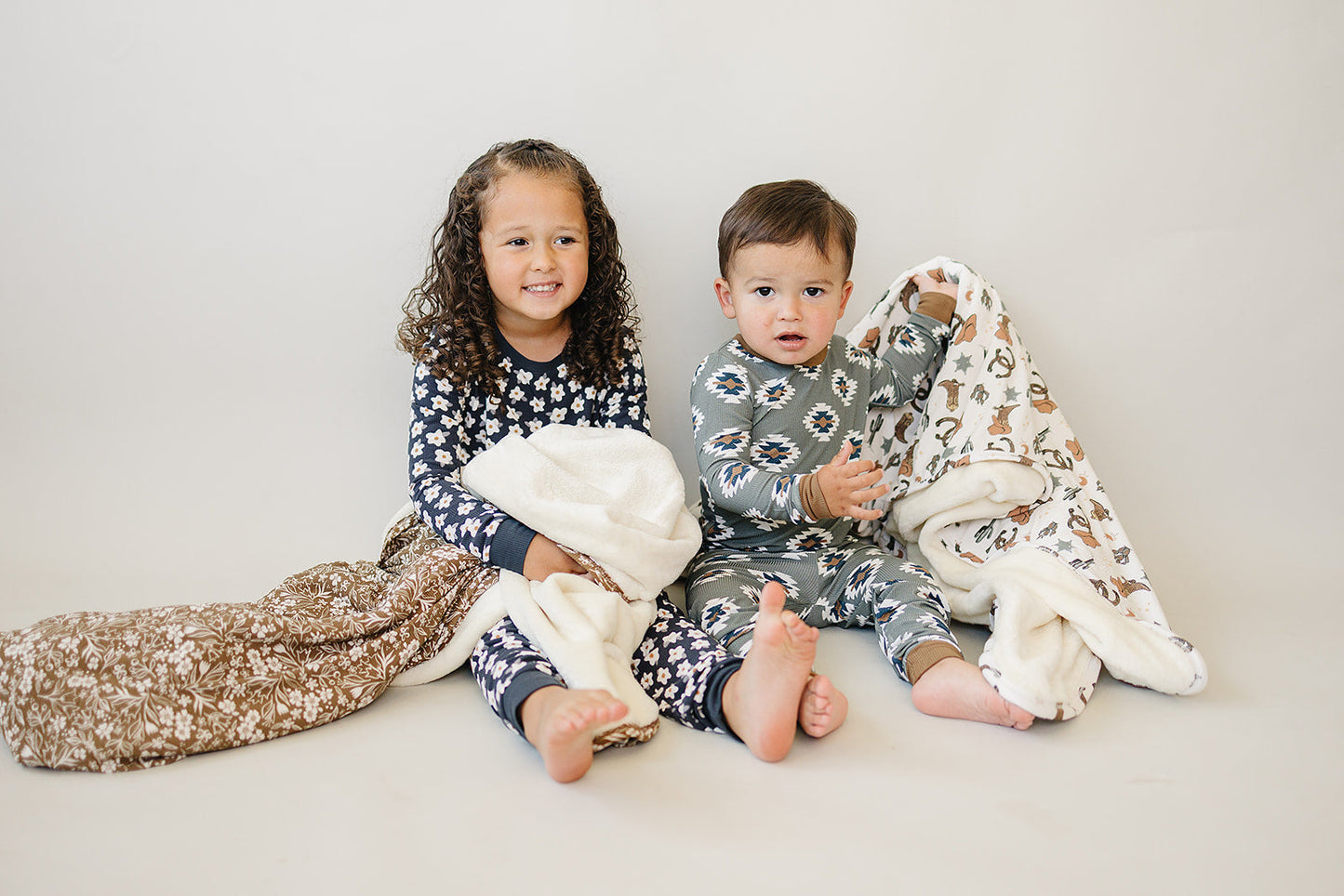 southwest aztec ribbed bamboo pajamas // LONG-SLEEVE TWO-PIECE SET