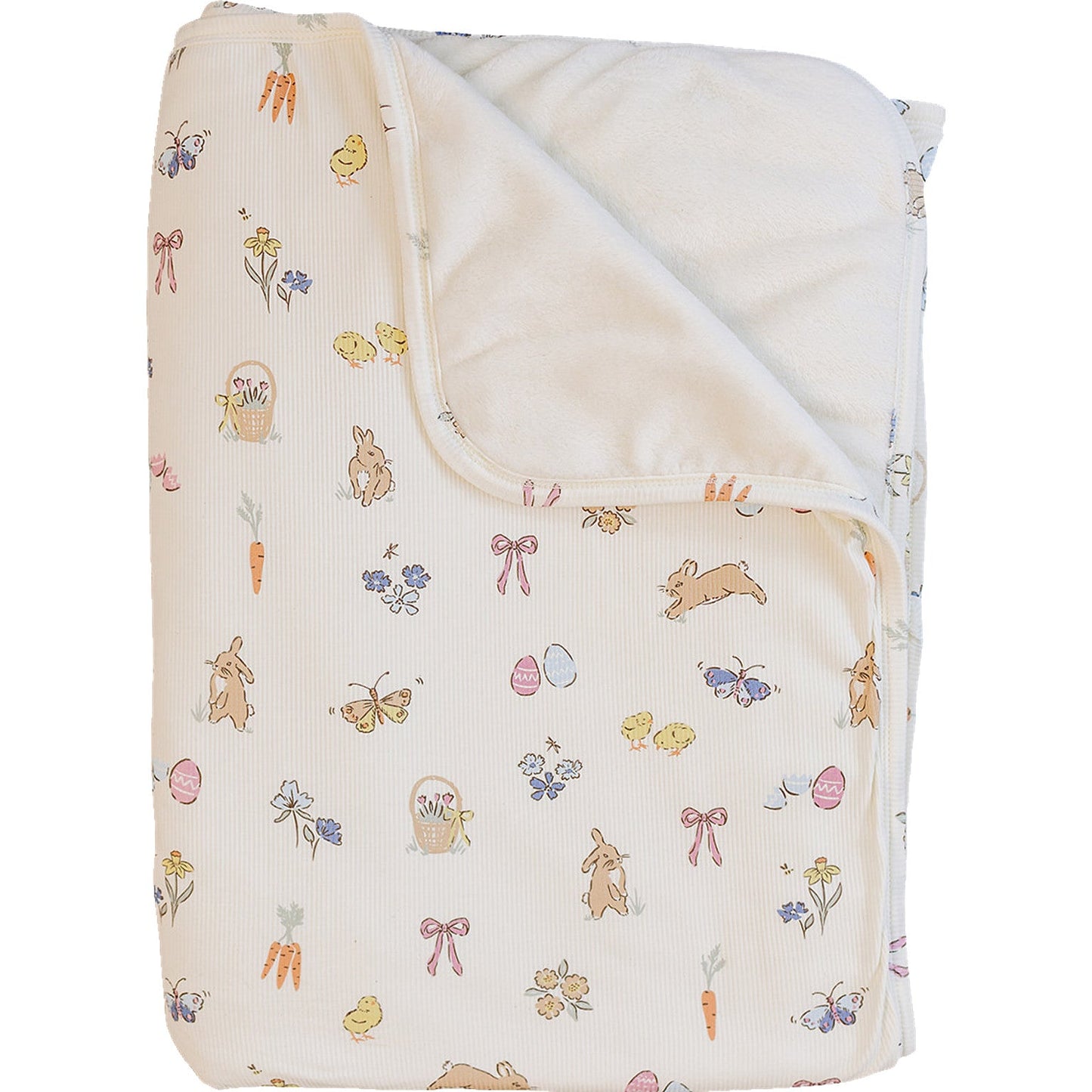 ribbed bamboo fleece quilt // pink bunny