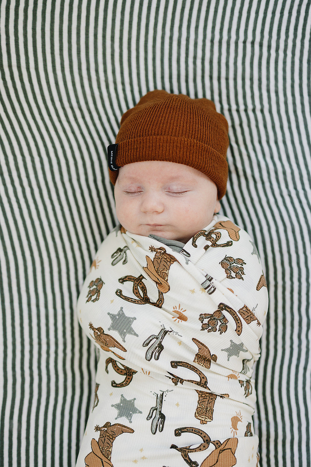 ribbed bamboo stretch swaddle // cowboy