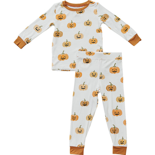 pumpkins bamboo pajamas // LONG-SLEEVE TWO-PIECE SET (*available in extended sizing*)