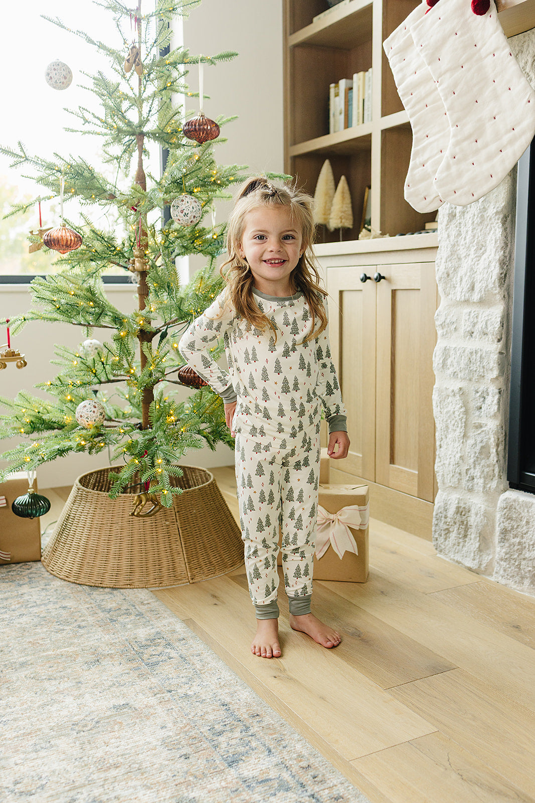 christmas trees bamboo pajamas // LONG-SLEEVE TWO-PIECE SET