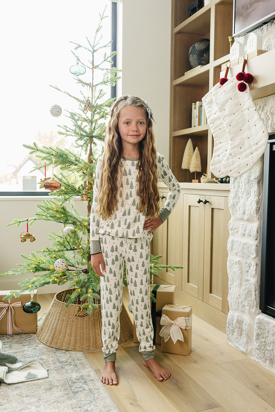 christmas trees bamboo pajamas // LONG-SLEEVE TWO-PIECE SET