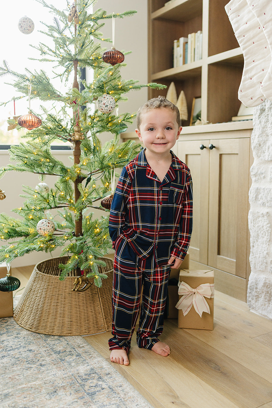 collared bamboo pajama set // christmas plaid (*comes in adult matching*)