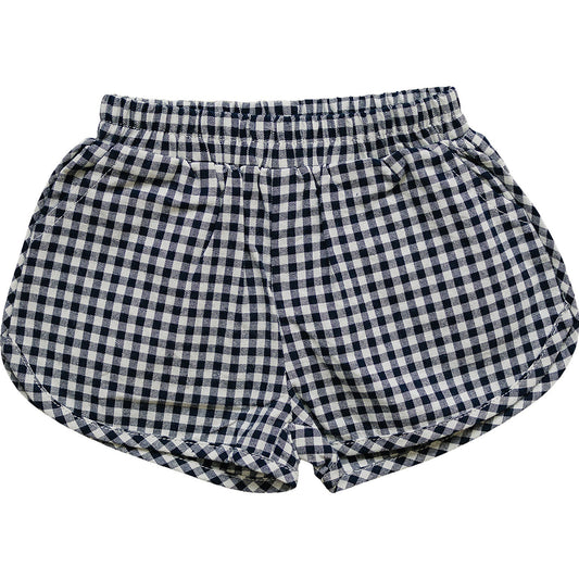 navy gingham shorts