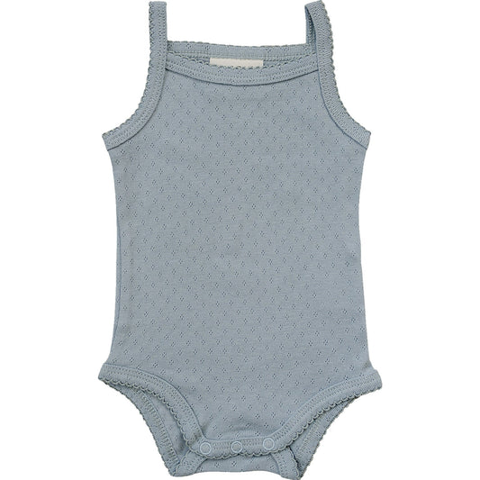 pointelle tank bodysuit // dusty blue