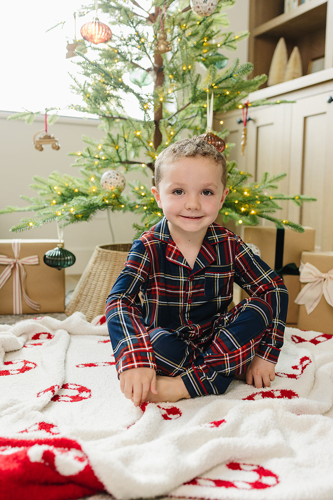 collared bamboo pajama set // christmas plaid (*comes in adult matching*)