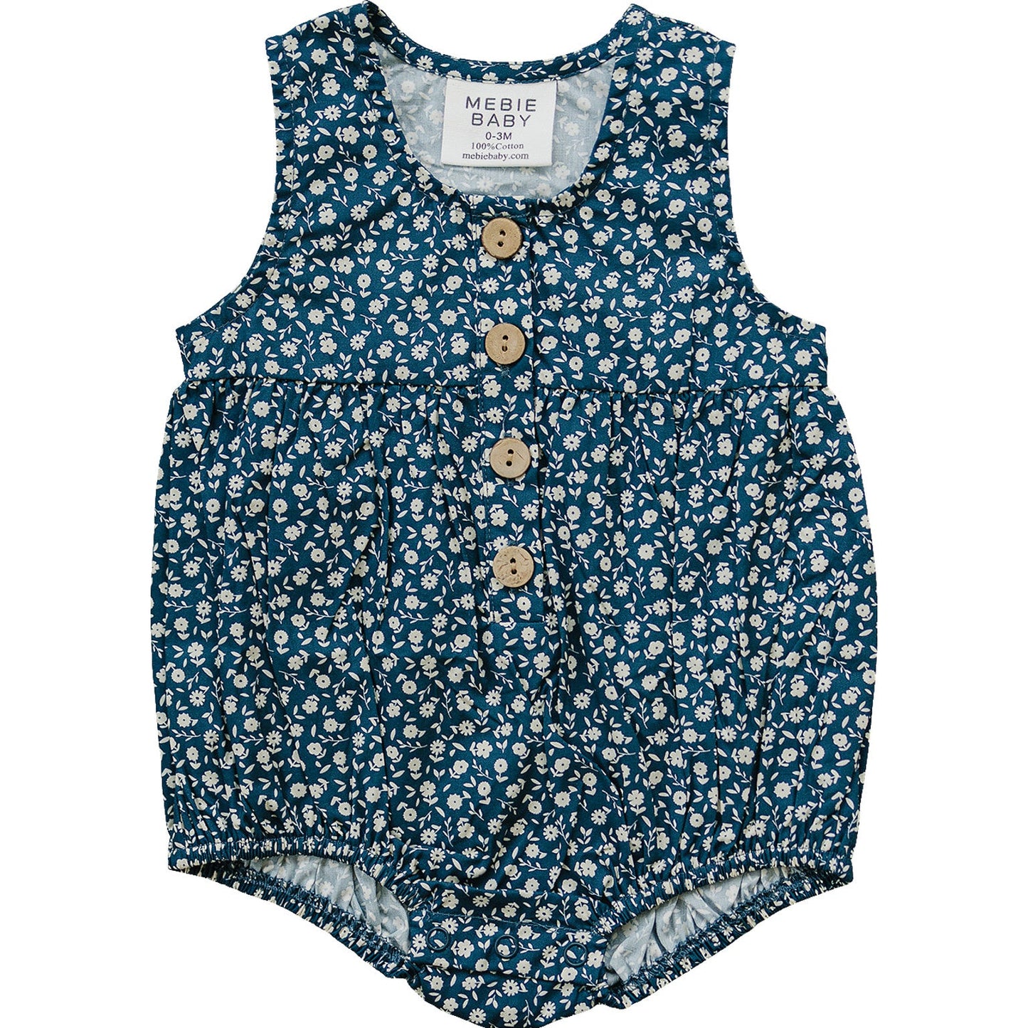 navy floral bubble romper