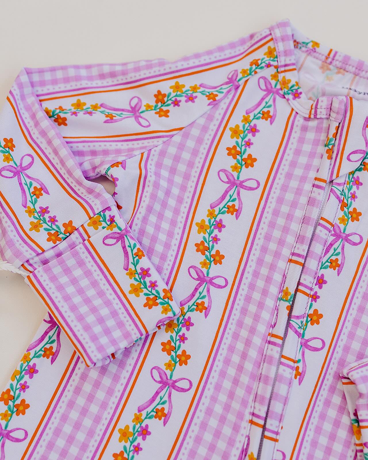 gingham vines bamboo pajamas // ZIPPY