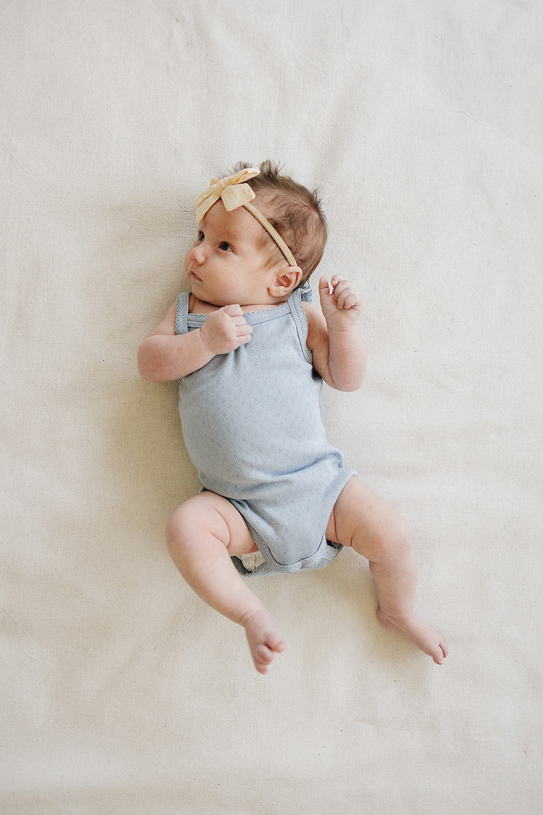pointelle tank bodysuit // dusty blue