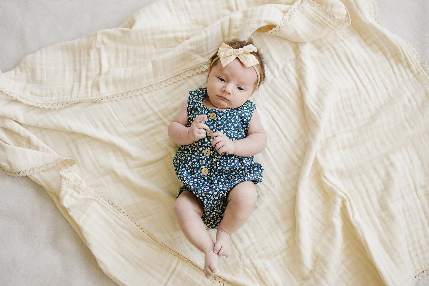 navy floral bubble romper