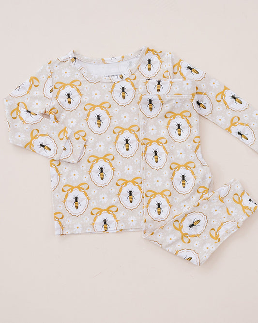 honey bee bamboo pajamas // LONG-SLEEVE TWO-PIECE SET