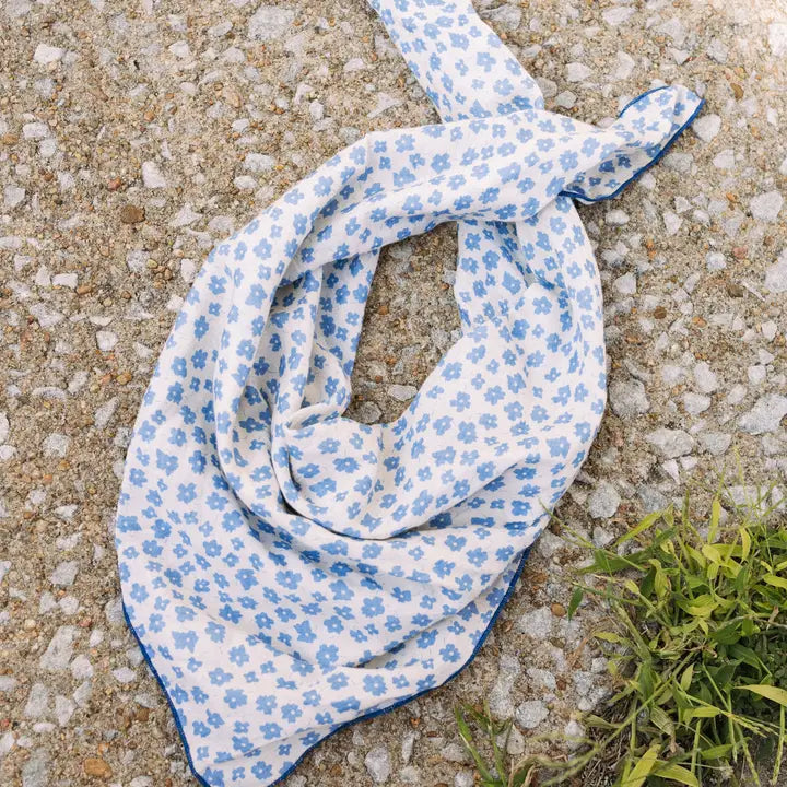 bandana scarf // blue floral