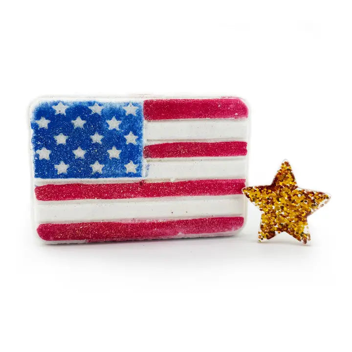 american flag prize bath bomb