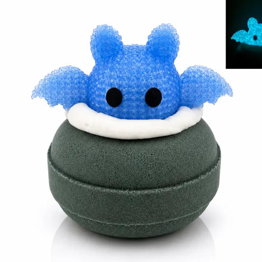 glow in the dark bat donut bath bomb
