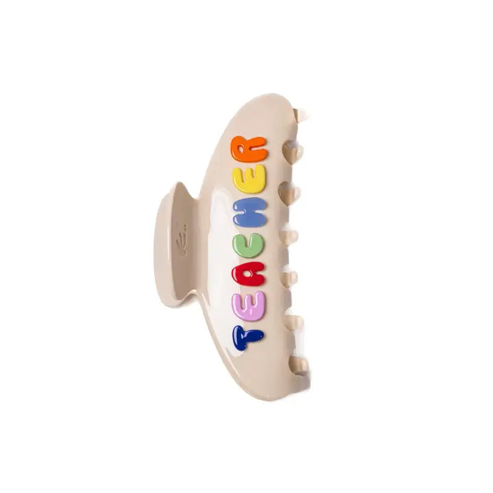 TEACHER claw clip // rainbow // TWO SIZE OPTIONS!!!
