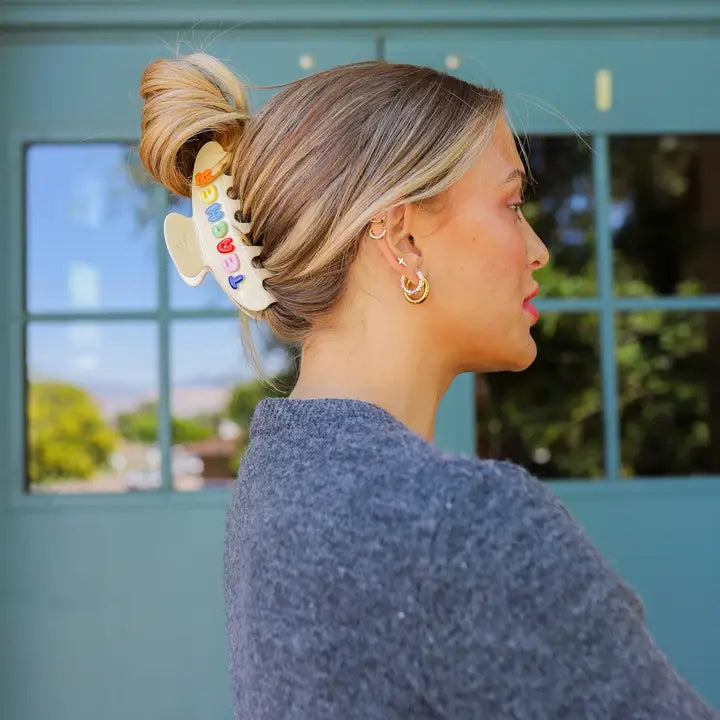 TEACHER claw clip // rainbow // TWO SIZE OPTIONS!!!