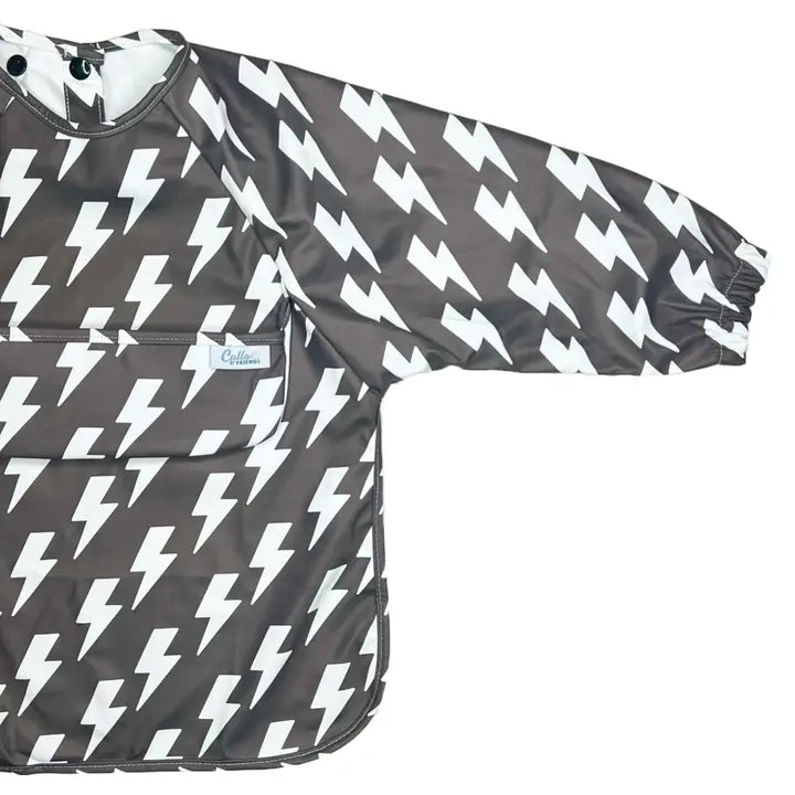 black bolts long sleeve bib (SIZE 6-36 MONTHS)