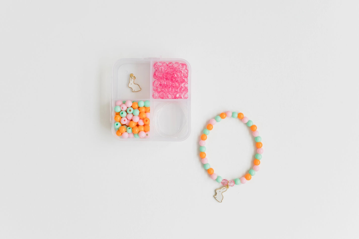 diy mini stretchy bracelet kit // bunny