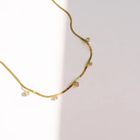 cassi herringbone crystal necklace // BELJOY
