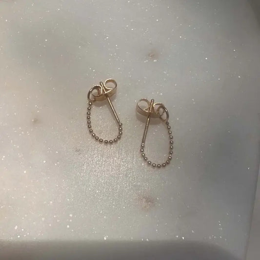 ball chain huggie earrings