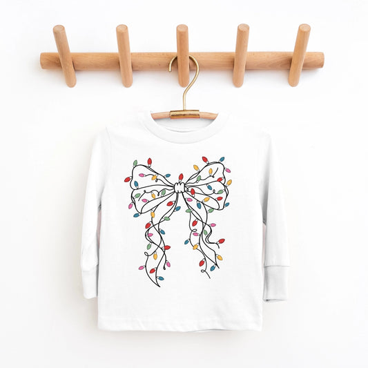 christmas lights bow long-sleeve tee