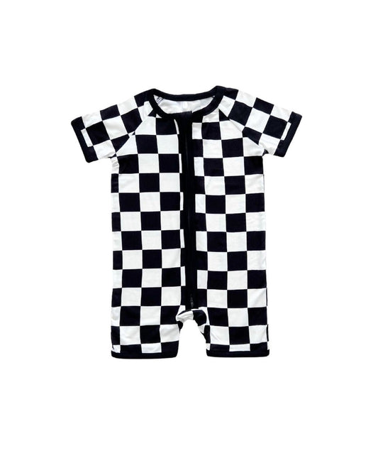 black checkered bamboo pajamas // SHORTIE